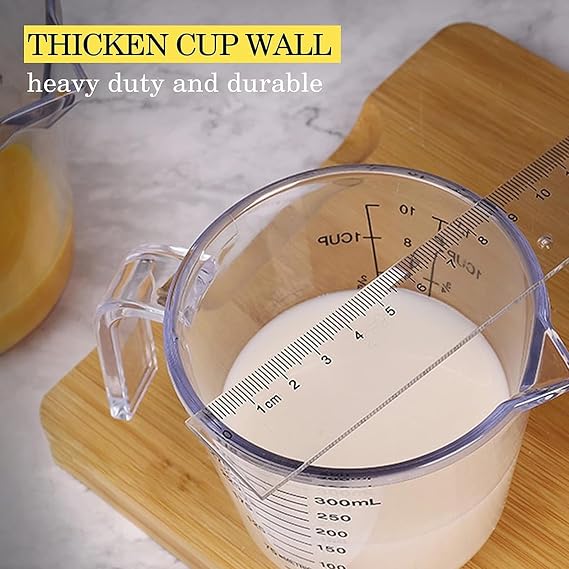 Measuring Cups Set, Liquid Measuring Cups For 3 For Kitchen - BPA Free Plastic Set with Spout Multiple Measurement Scales