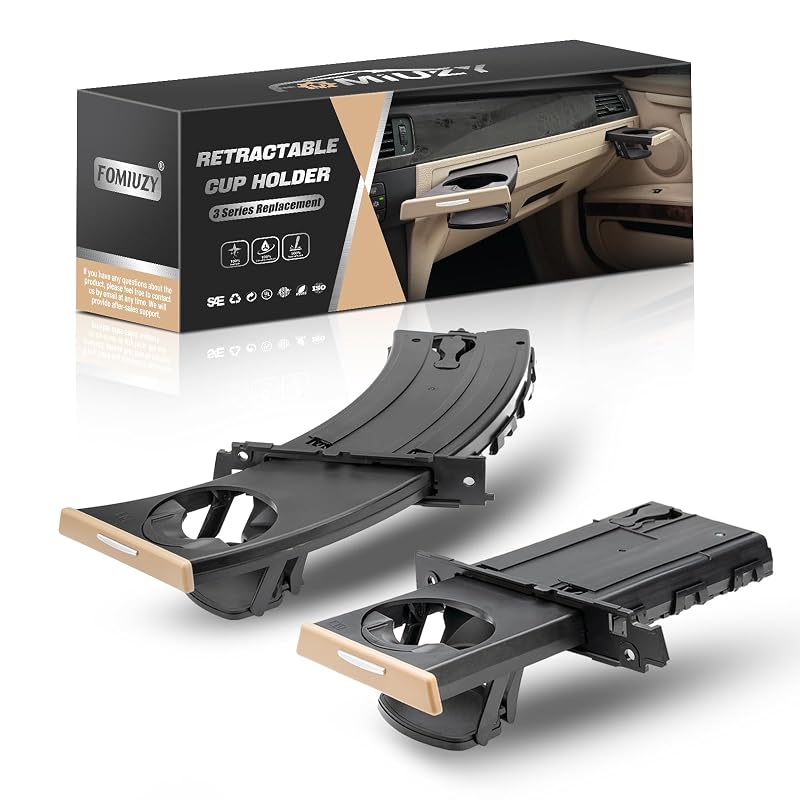 Conjunto de Porta-Copos para BMW Série 3 E90 E91 E92 E93, Lado do Motorista e Passageiro, Bege WEILEITE