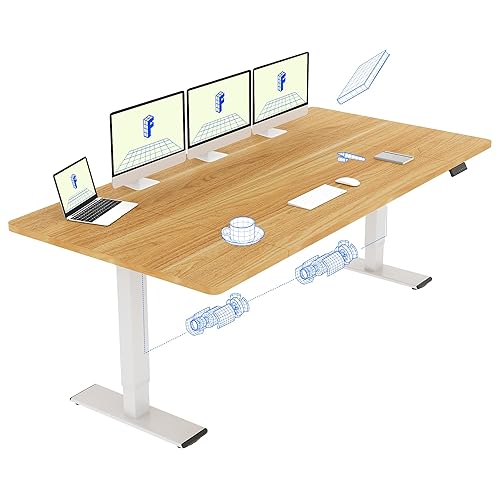 FLEXISPOT Bureau Assis Debout 180 x 80 cm avec 2