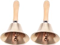 Vista 10 de Campana de llamada de mano de latón macizo extra fuerte con mango de madera