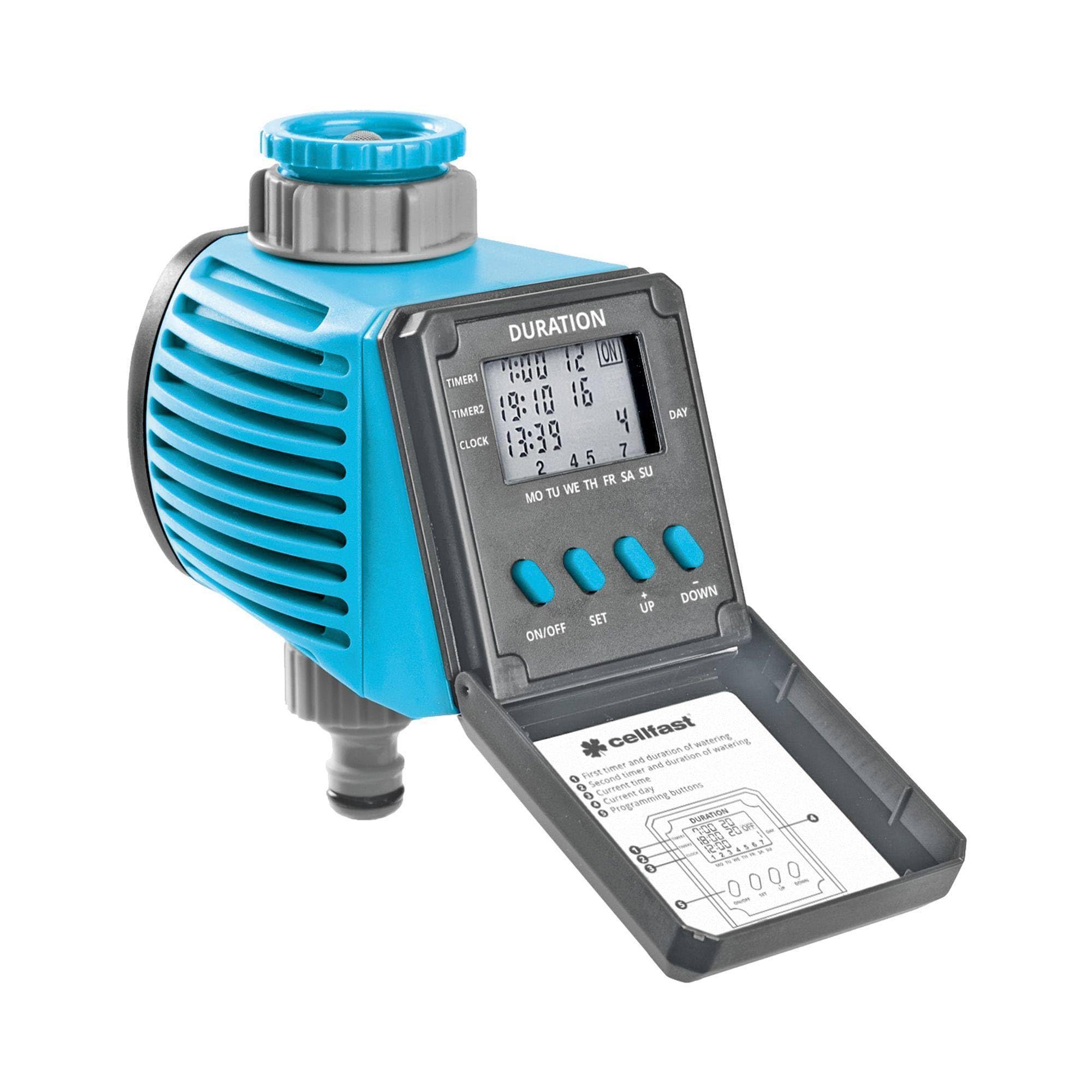 Cellfast Controller di irrigazione Digitale cellPRO™, Controllo Uniforme, 2 cicli individuali, Programmazione settimanale, UNIFIT, G3/4",G1, 52-095