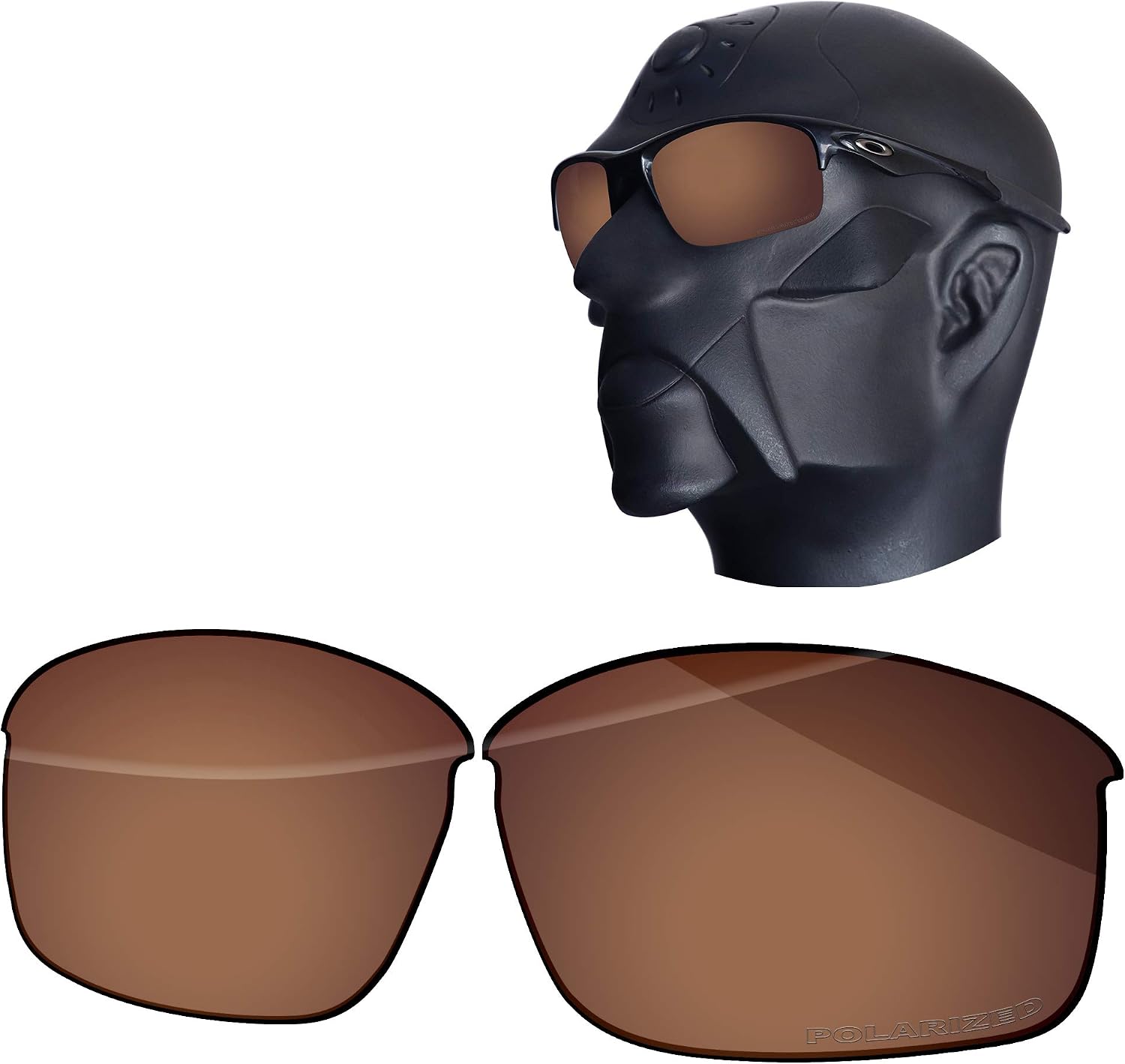 Ensky HardyShield Replacement Lenses for Oakley Bottle Rocket OO9164 62mm Sunglasses - Saddle Brown