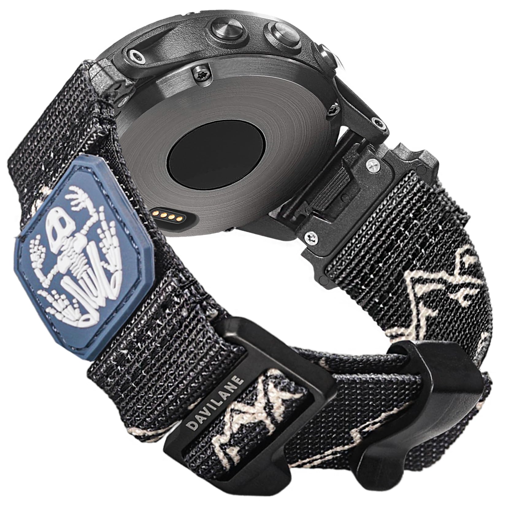 20mm Military Nylon Watch Band Compatible with Garmin Fenix 8 AMOLED 43mm/Fฤnix 7S Pro/6S/6S Pro/6S Solar/5S/Descent Mk 1/2S,Rugged Camo Sport Strap with Pattern for Hiking Camping for Men Women