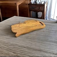 Vista 3 de Divertida tabla de cortar de madera con forma de gato para cocina con asa, 8 pulgadas de largo x 15.25 pulgadas de ancho, tabla de servir