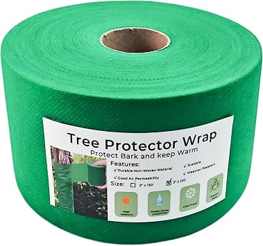 3x 150Tree bark Protector, Trunk Protector - Protects Trees from Sun Burns, Provides Winter Frost Protection, and Shields the Trunk from pests, Small Animals, and Pruning Tools
