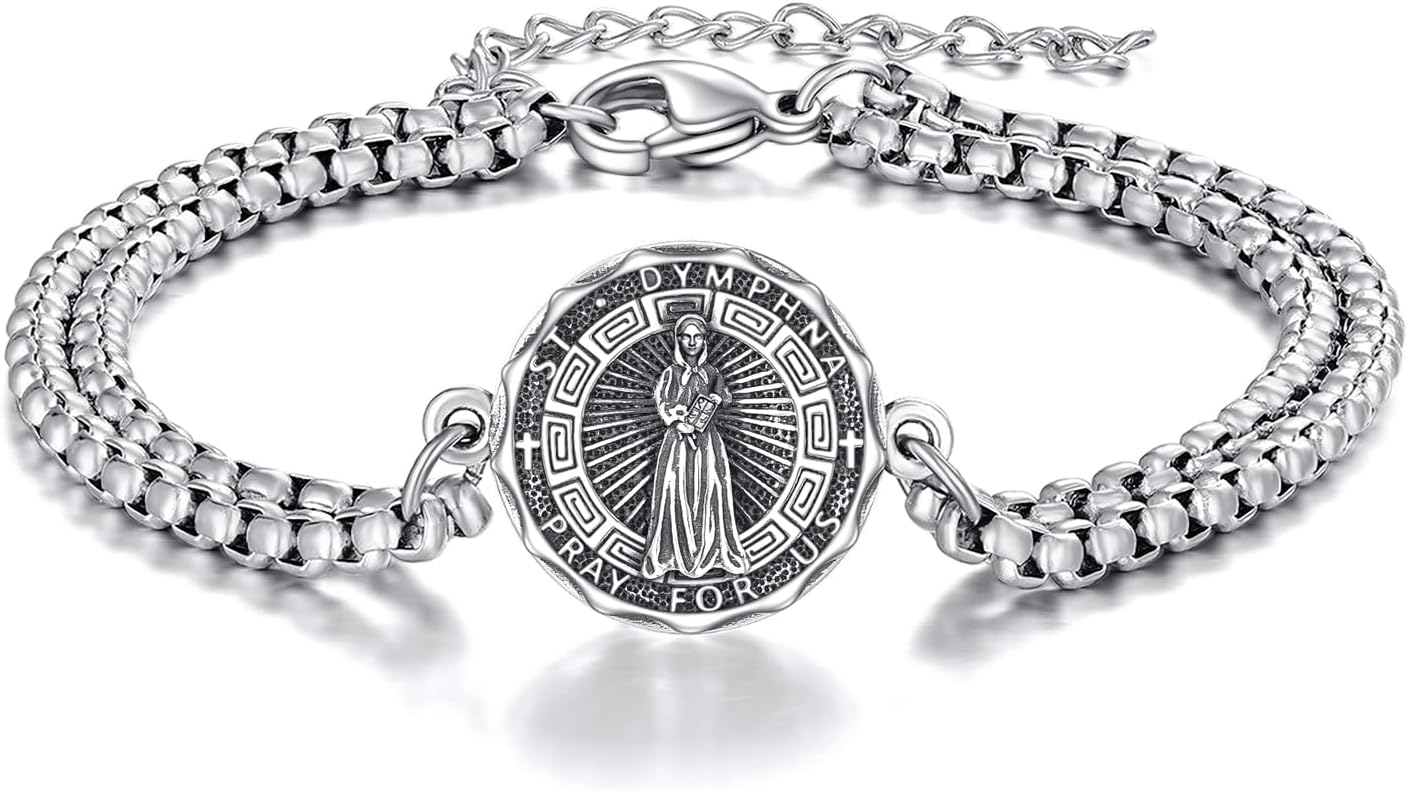 YFN Patron Saint Bracelet Sterling Silver Religious Protector Bracelet Jewelry Gift for Women Men