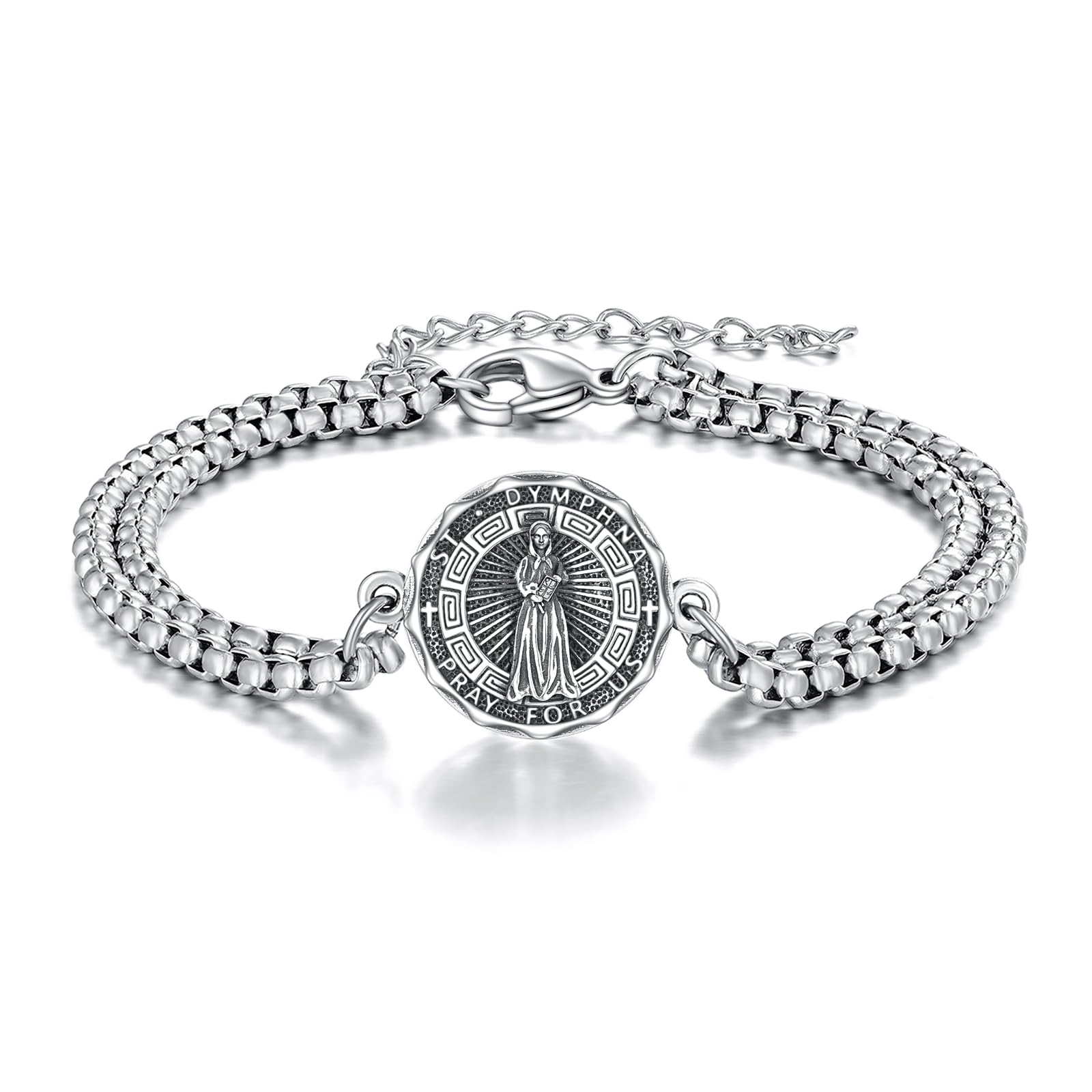 YFN Patron Saint Bracelet Sterling Silver Religious Protector Bracelet Jewelry Gift for Women Men
