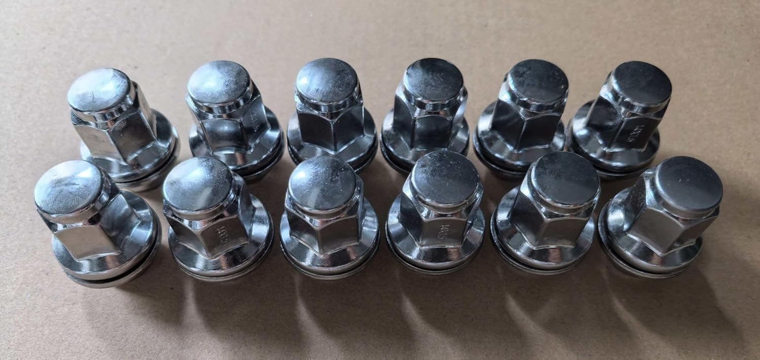 12pcs 611-342 M14*1.5 Wheel Lug Nuts 40224-1LA3A Hex 21mm, Heigth 42mm Replacement for Nissan NV1500 NV2500 NV3500 Titan XD Armada, Infiniti QX56 QX80