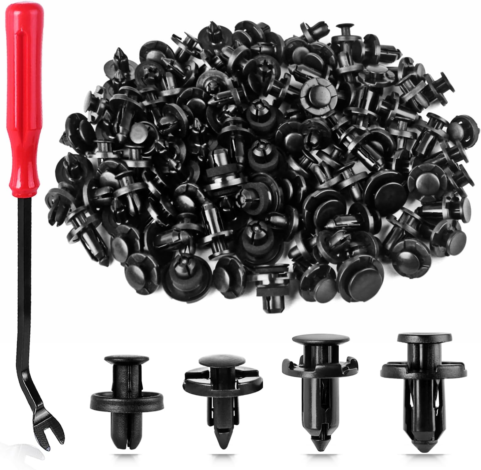 Xislet 121pcs Plastic Rivets Clips 7mm 8mm 9mm 10mm Compatible with Subaru Bumper Fender Retainers Replace 90914-0007 90914-0065 90914-0051 Included Removal Tool