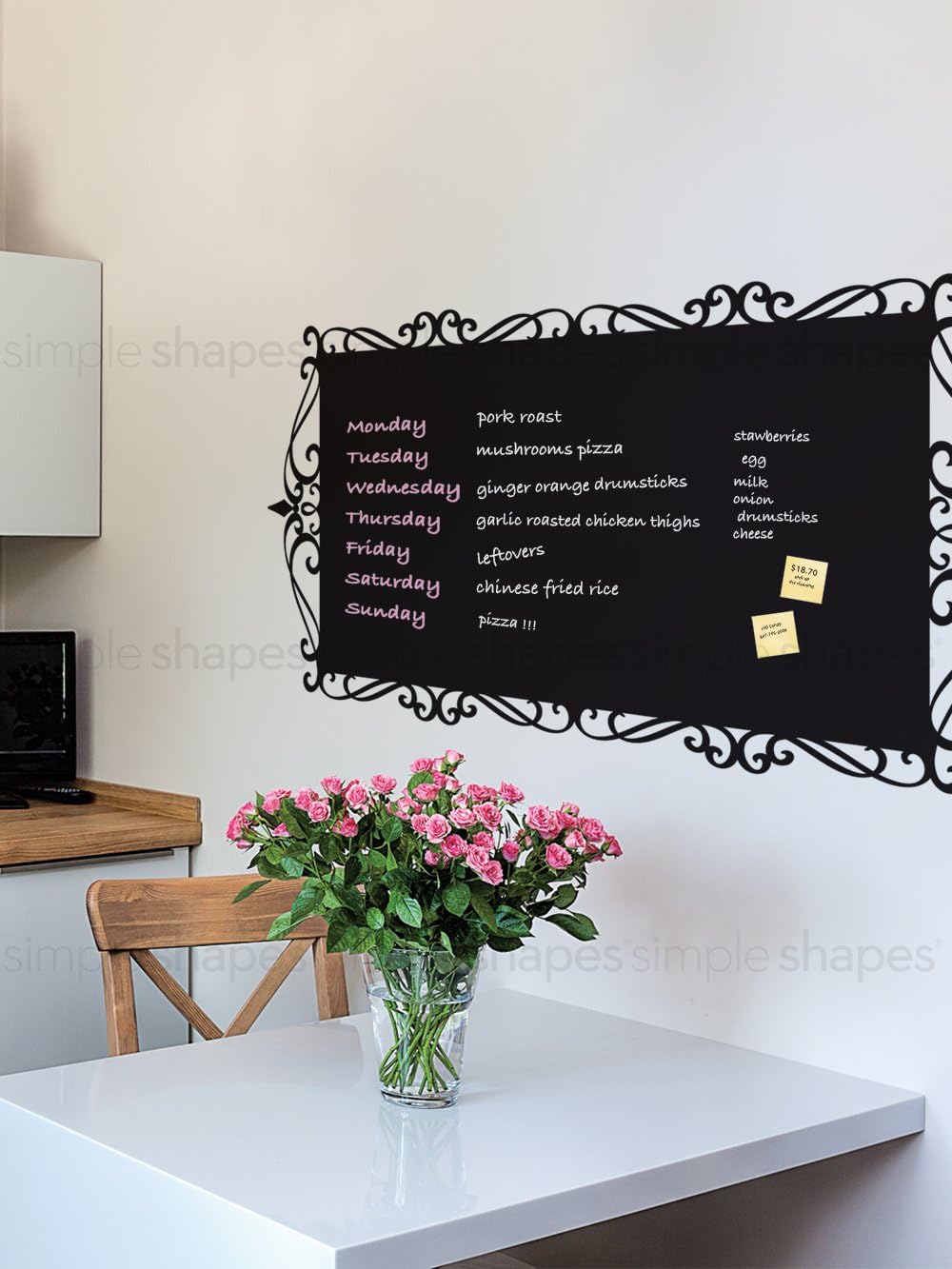 Decorative Chalkboard Wall Decal - 23" x 48"- by Simple Shapes