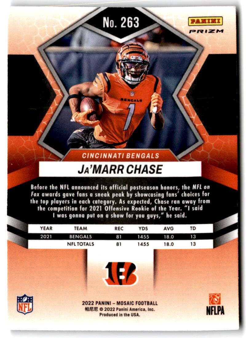 Amazon.com: 2022 Panini Mosaic Mosaic Reactive Orange #263 Ja'Marr
