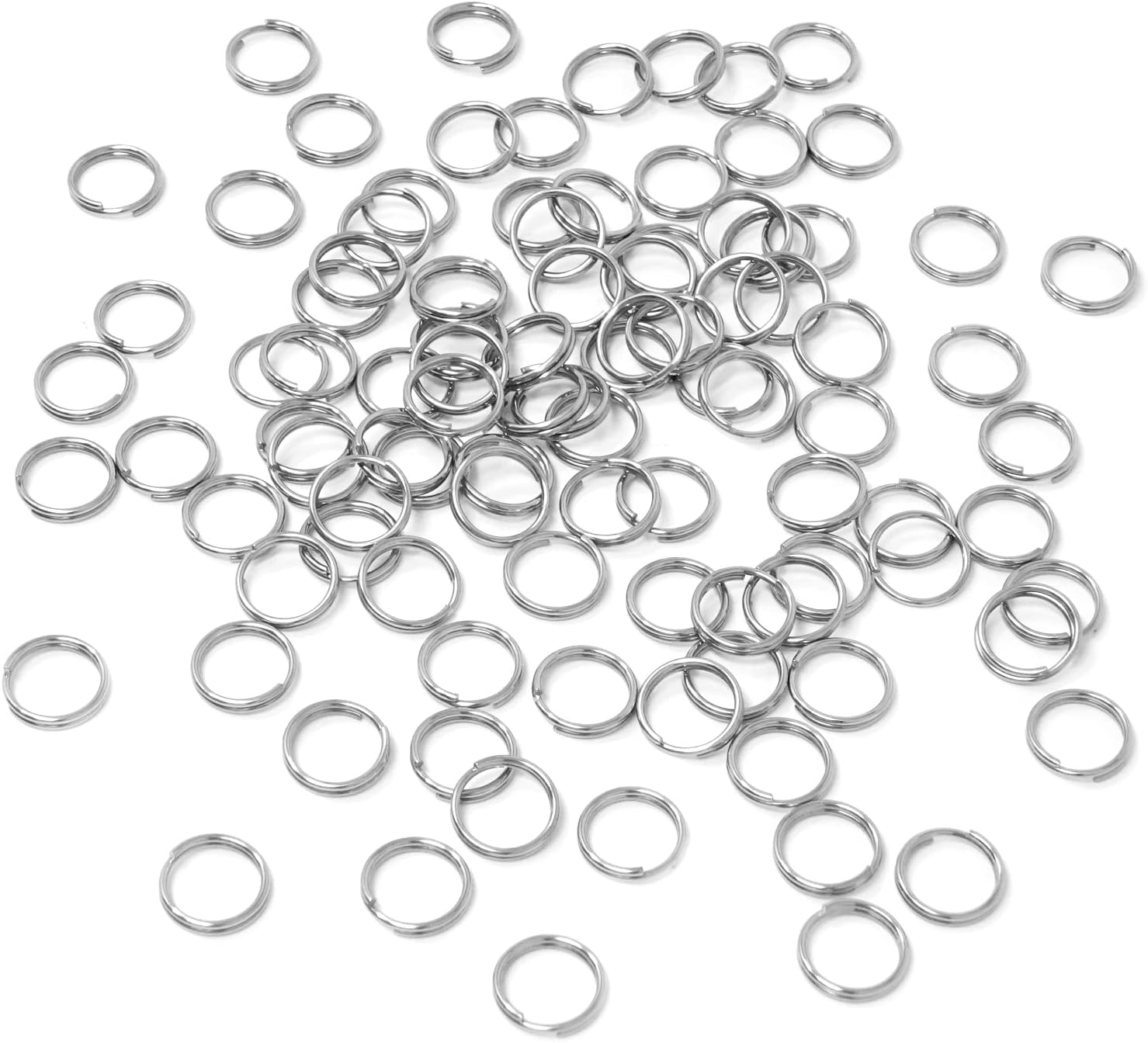 yueton 100PCS 12mm Stainless Steel Split Rings, Crystal Chandeliers Connectors, Crystal Curtain Connect Rings, Key Rings, Jump Rings, Jewelry Making Accessories