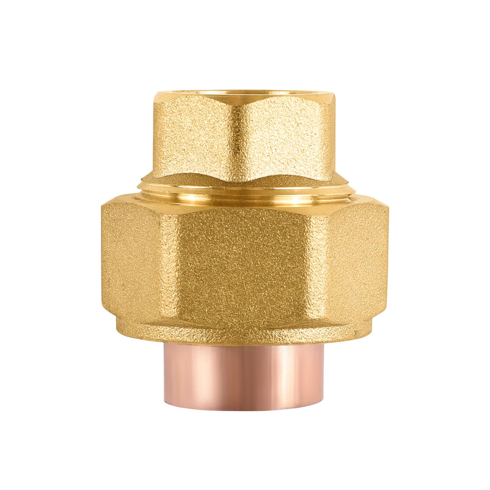 1 Pc Seelink Copper Fittings, 3/4" C x C Union with Sweat Solder Connection, Brass x Copper for Residential and Commercial Pipe Tubing