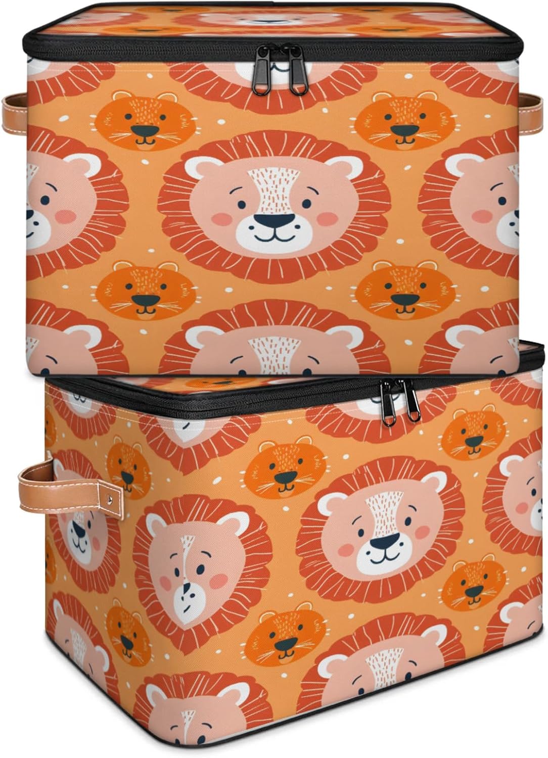 2-Pack Storage bins with lids - 26 quart organizer bins - Collapsible fabric storage bins with sturdy handles and double zipper tops - Versatile for home, toys, dorm rooms