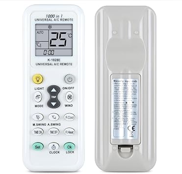 K-1028E Replacement Remote Control for Midea/Gree/LG/Sharp Air Conditioner | for Panasonic/Bosch/Toshiba 1000 in 1