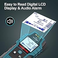 Vista 6 de HANMATEK Detector de Pernos de Pared con Sensor Inteligente Pro, Alarma de Audio y Pantalla LCD HD, Herramienta de Detector de Pernos 5 en 1
