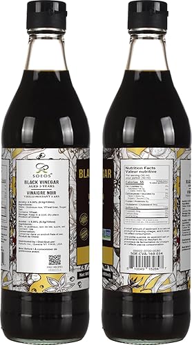 Miniatura 2 de Soeos Vinagre de Chinkiang 16.9 onzas líquidas (16.9fl oz), 3 años de edad, fermentado naturalmente, vinagre negro maduro, vinagre negro chino,