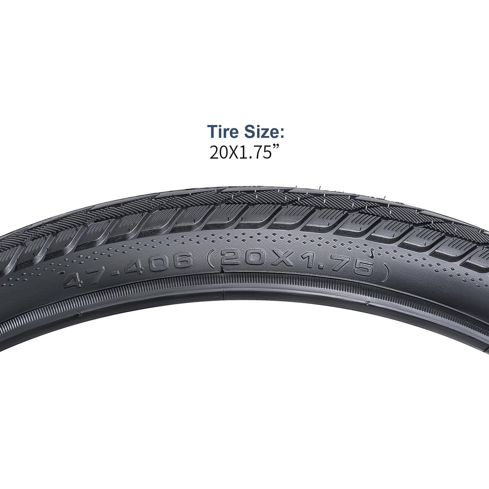 YunSCM 2 neumáticos de bicicleta de 20 pulgadas 20 x 1,75 cubierta 47-406 compatible con 20 x 1,75 ciudad/carretera neumáticos