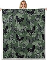 Vista 24 de Colorful Butterfly Fleece Flannel Blanket,Rustic Tree Butterflies Bed Sofa Couch Blanket,50"x60",Retro Blue Tie Dye Fuzzy Soft Fleece Throw Blankets