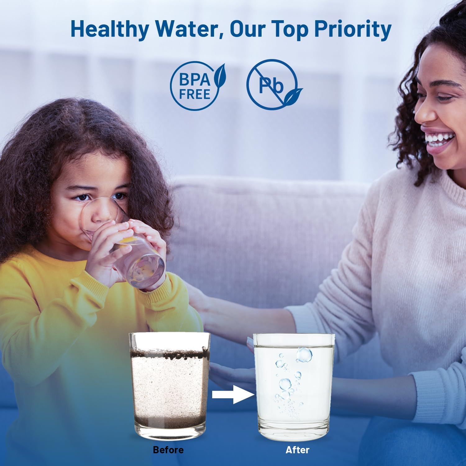 Whole House 5 Micron 10" x 2.5" String Wound Sediment Well Water Filter Cartridge Replacement for W5W, WHKF-WHSW, RS5-DS, RS2-DS, CW-5, SWC-25-1005, HF-150A, WP5, WP-5, SP-CW5 (Pack of 6)