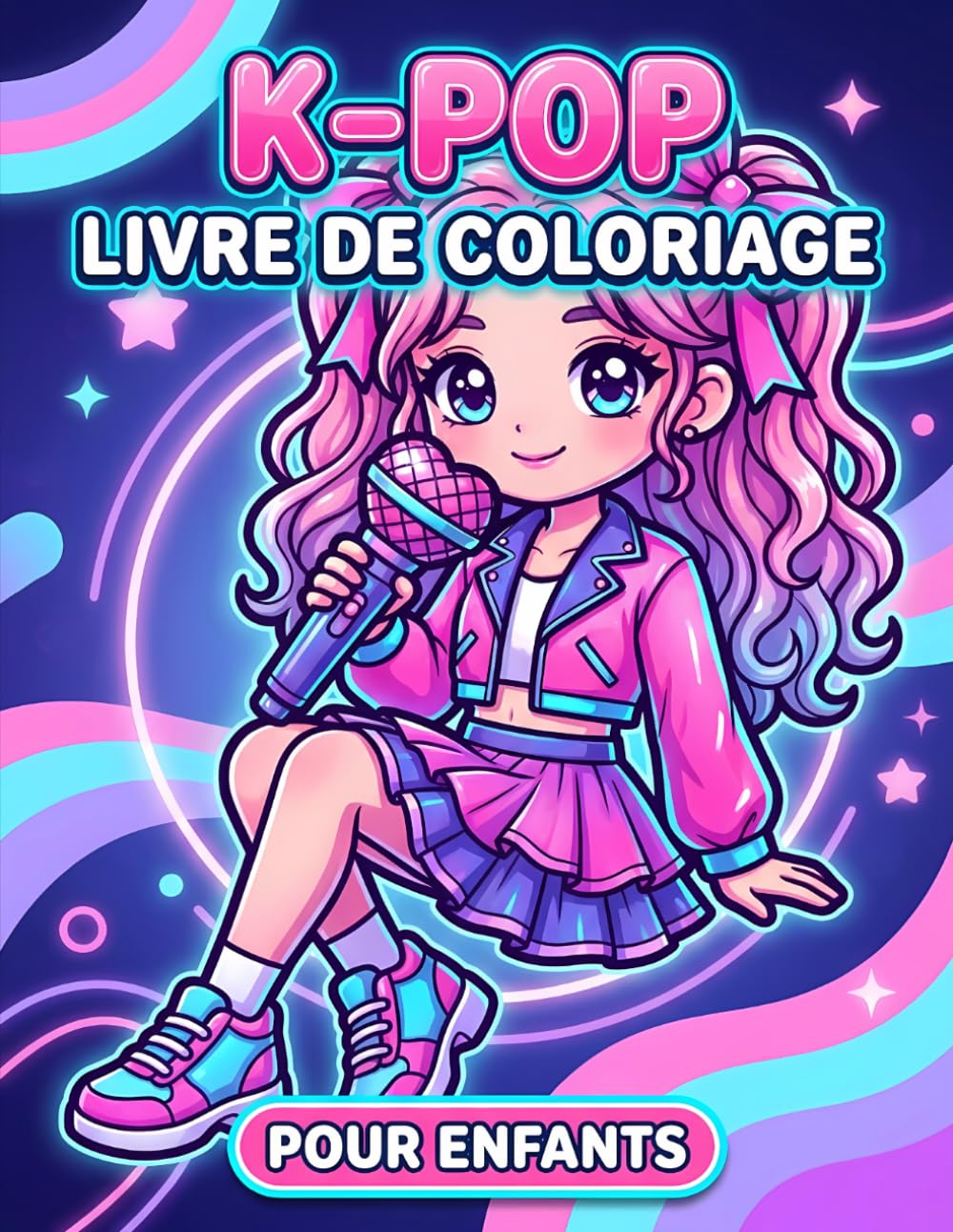 Livre de coloriage K-Pop: Un Cadeau Idéal Avec Tenues Tendance Et Personnages Adorables Pour Enfants Créatifs Et Adolescents