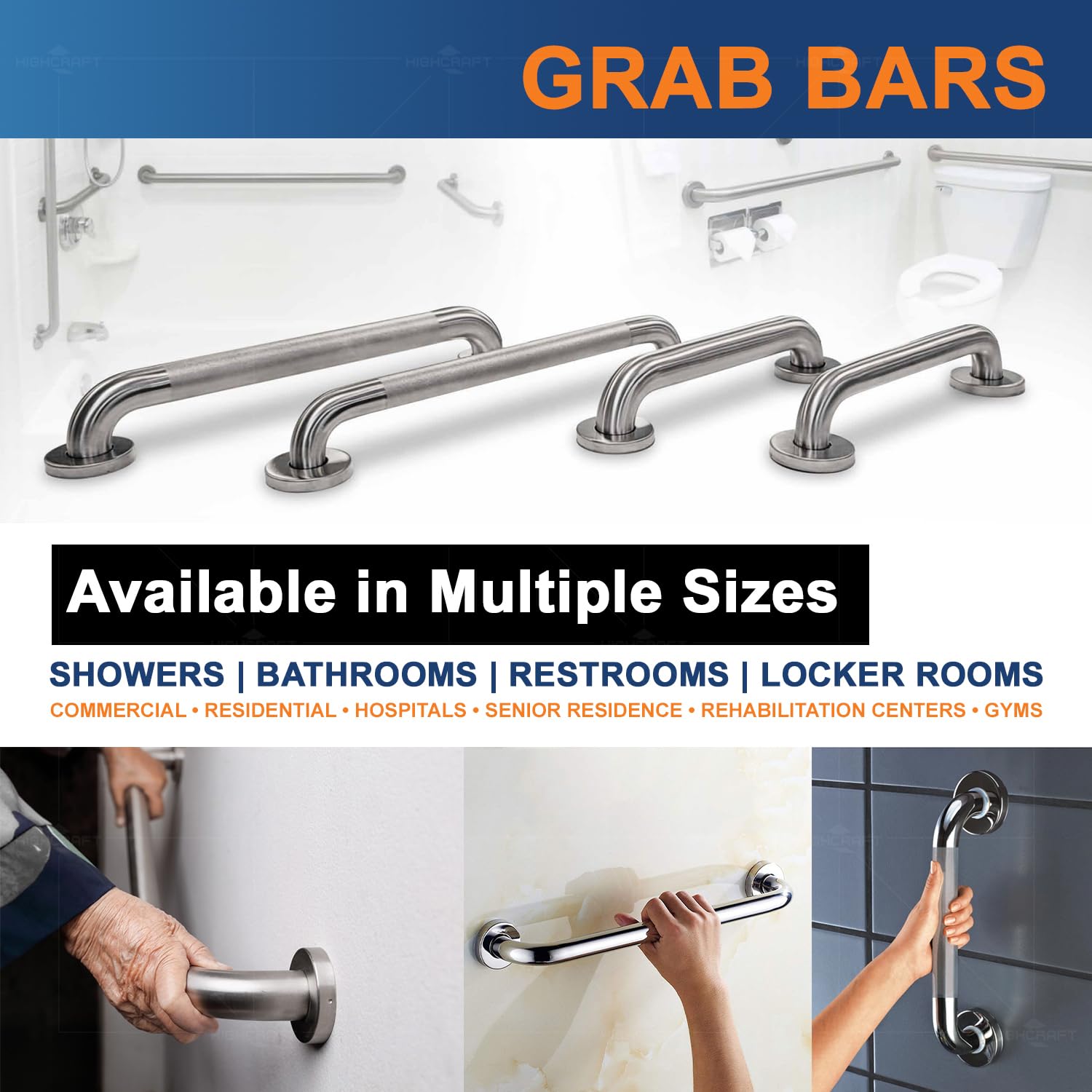 Snapklik.com : Highcraft Grab Bar For Bathtubs And Showers, Shower Grab