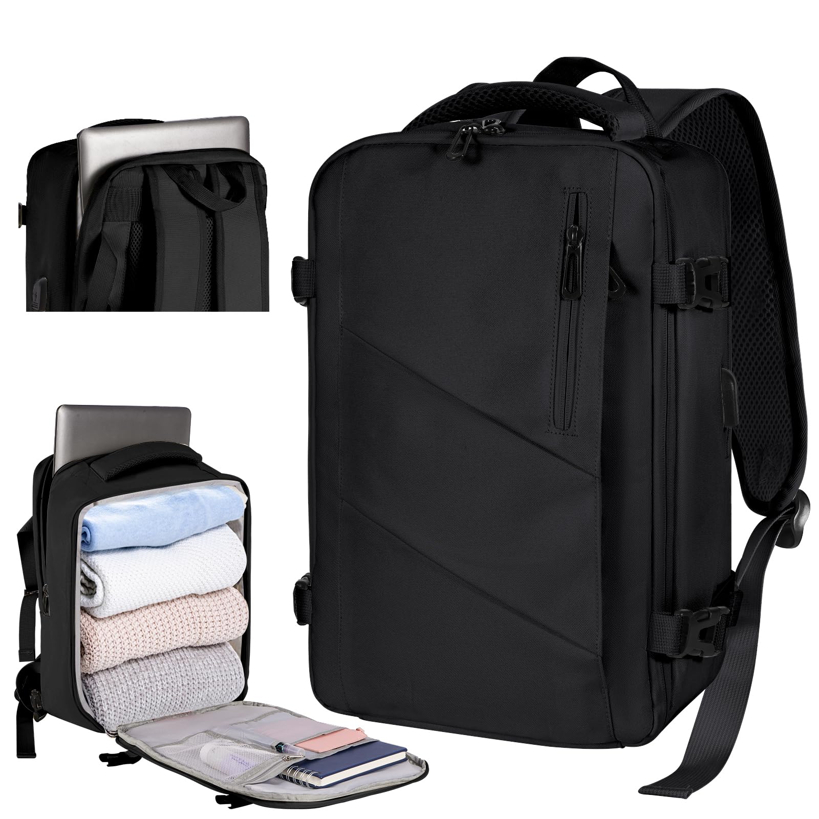 Gluckstar Zaino per Ryanair/Wizzair 40X20X25, Zaino da Viaggio Cabina Bagaglio a Mano 15 Pollici Zaino Porta Pc Donna Uomo, Borse da Viaggi Trekking Zaini Aereo Lavoro Zainetto 20L Beige