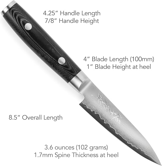 Yaxell Ran Plus 4 Paring Knife - Made in Japan - 67 Layers VG10 Damascus