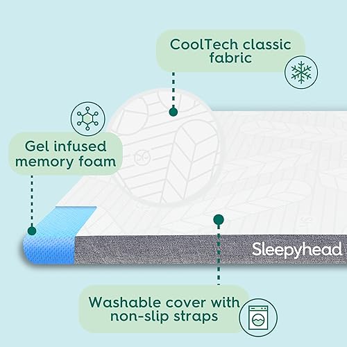 Miniatura 3 de Sleepyhead Cubrecolchón de gel premium de 2 pulgadas Twin XL, de espuma viscoelástica de gel para camas universitarias, refrescante, alivio de