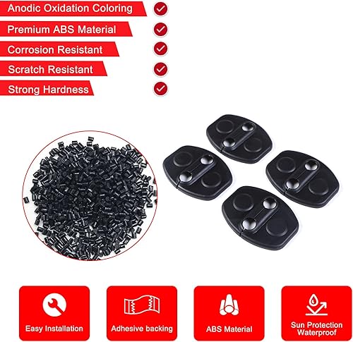 Miniatura 7 de Cubierta de bloqueo de puerta de automóvil de acrilonitrilo butadieno estireno, cubierta protectora de pestillo de puerta de automóvil compatible