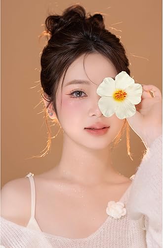 Miniatura 6 de Marsrut 10 flores de hibisco Hawaii fiesta de verano DIY decoraciones de flores artificiales Hula niñas favor de la decoración del cabello flor