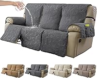 Vista 28 de Funda de silla reclinable 100% impermeable, fundas de silla reclinable para silla reclinable, funda de tela antideslizante para sala de estar, Café