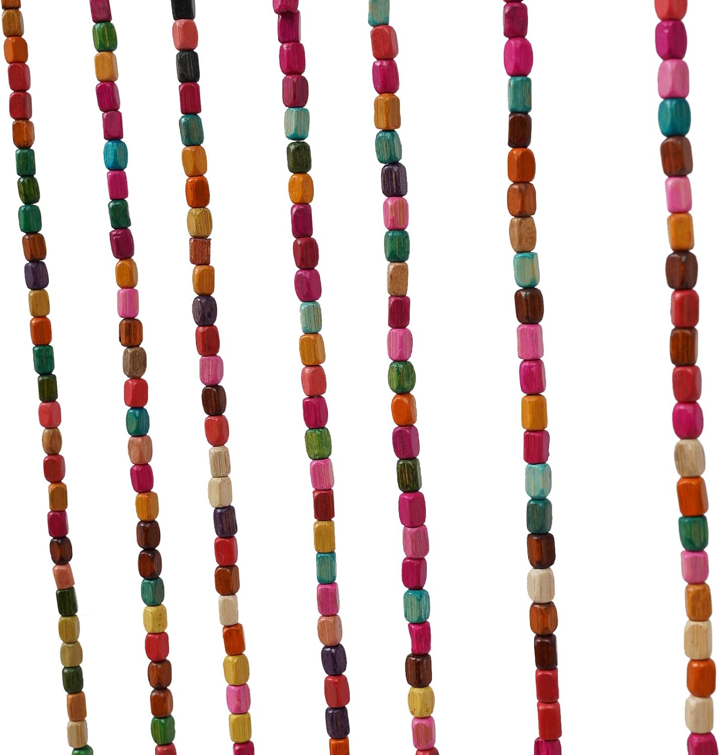 LOYALHEARTDY Wood Beaded Curtain for Doorway Room Divider 27 Lines Blinds Door Curtain Window Decor Wall Hanging Curtains Colorful Door Decor Curtains 35.43 * 68.9in