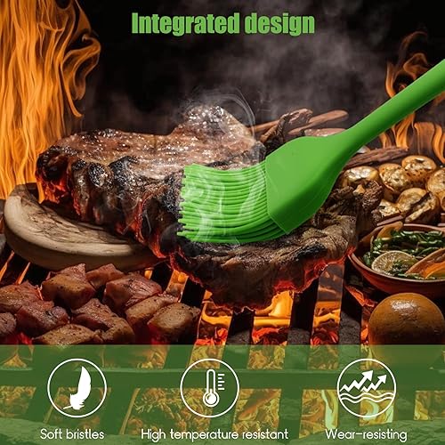 Miniatura 5 de Medoca Paquete de 4 cepillos de repostería de silicona, resistentes al calor, cerdas suaves y flexibles, cepillos de alimentos para cocinar,