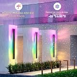 RGB Outdoor Wall Lights, 180CM 2Pack RGB/Warm/White Dimmable Modern Led Wall Lighting, Long Wall Sconce with Remote and APP Control for Outdoor/Indoor Party Gathering - 5