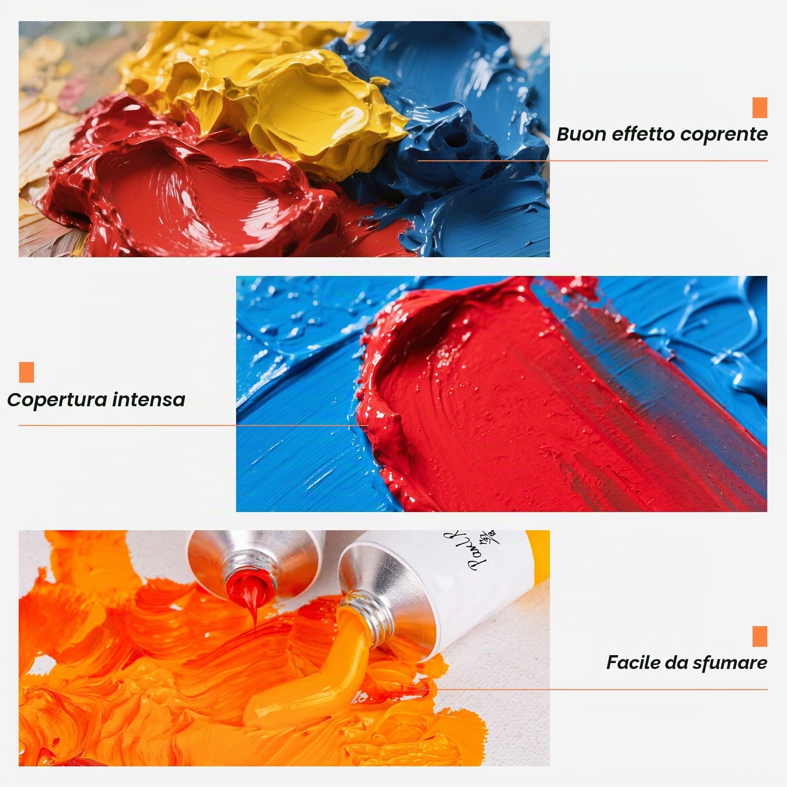 Paul Rubens, pittura ad olio, 20 colori ad olio brillanti con alta saturazione, tubi da 50 ml ad alta capacità, tempo di asciugatura più rapido con texture e consistenza cremosa per artisti, studenti