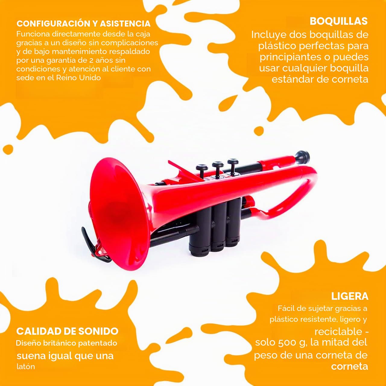 pCornet 700620, Corneta rojo en Bb de construcción corta