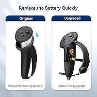Vista 2 de AMVR Extended Controller Grips Cover Compatible with Meta/Oculus Quest 3S/Quest 3 Accessories, with Battery Opening Cover and Knuckle Straps