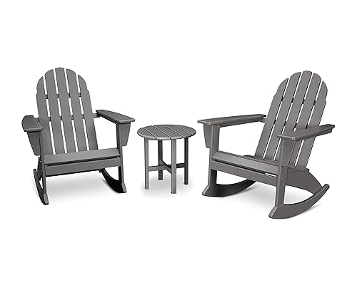 Vineyard 3-Piece Adirondack Rocking Chair Set, Outdoor Patio Furniture with