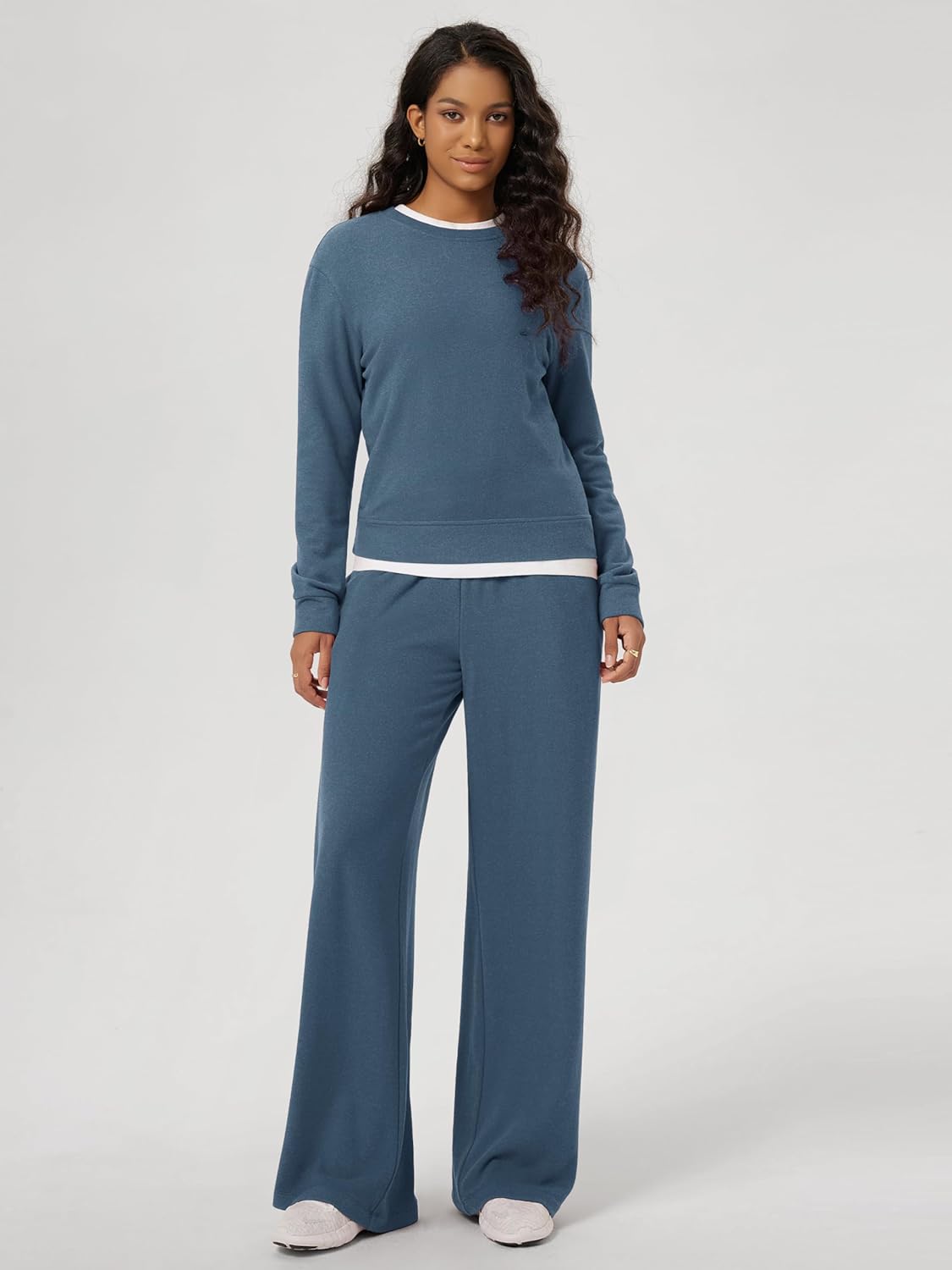 ODODOS Women's Stretch Fleece Long Sleeve Sweatshirts – Ultra-Soft Cozy Warm Crewneck Pullover Tops - Image 2