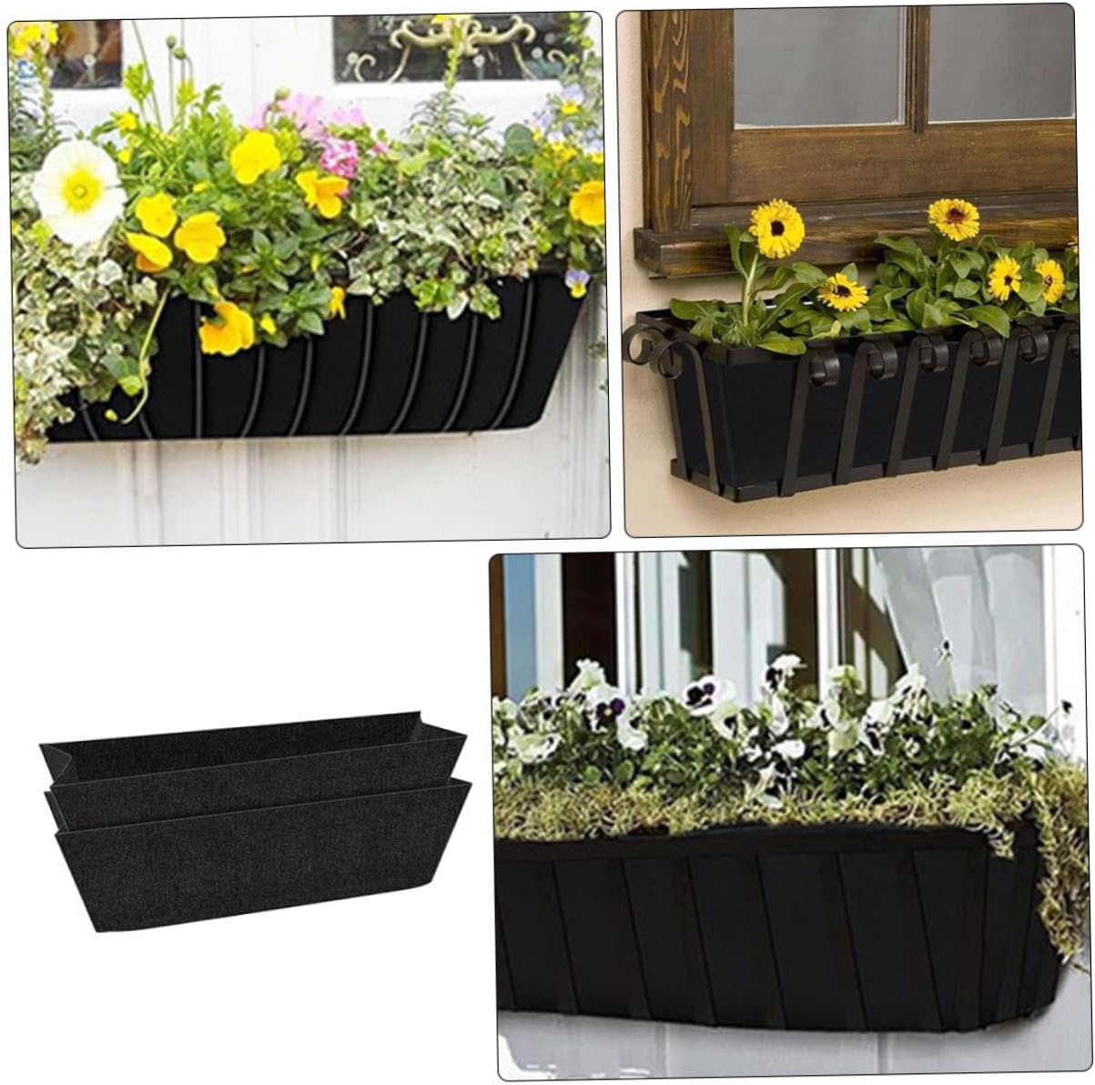 SUPVOX Hanging Planter Liner Felt Basket Inserts Non-Woven Fabric Pot Liner for Balcony Garden Plant Supplies 22X8X7 Inches