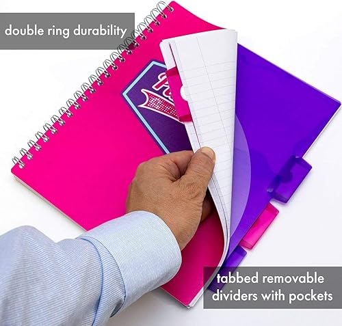 Miniatura 6 de Pukka Pad - Cuaderno de 5 materias, para escuela, trabajo, oficina, 3 unidades, 100 hojas premium de 2.82 oz/m² (80 gr/m²)