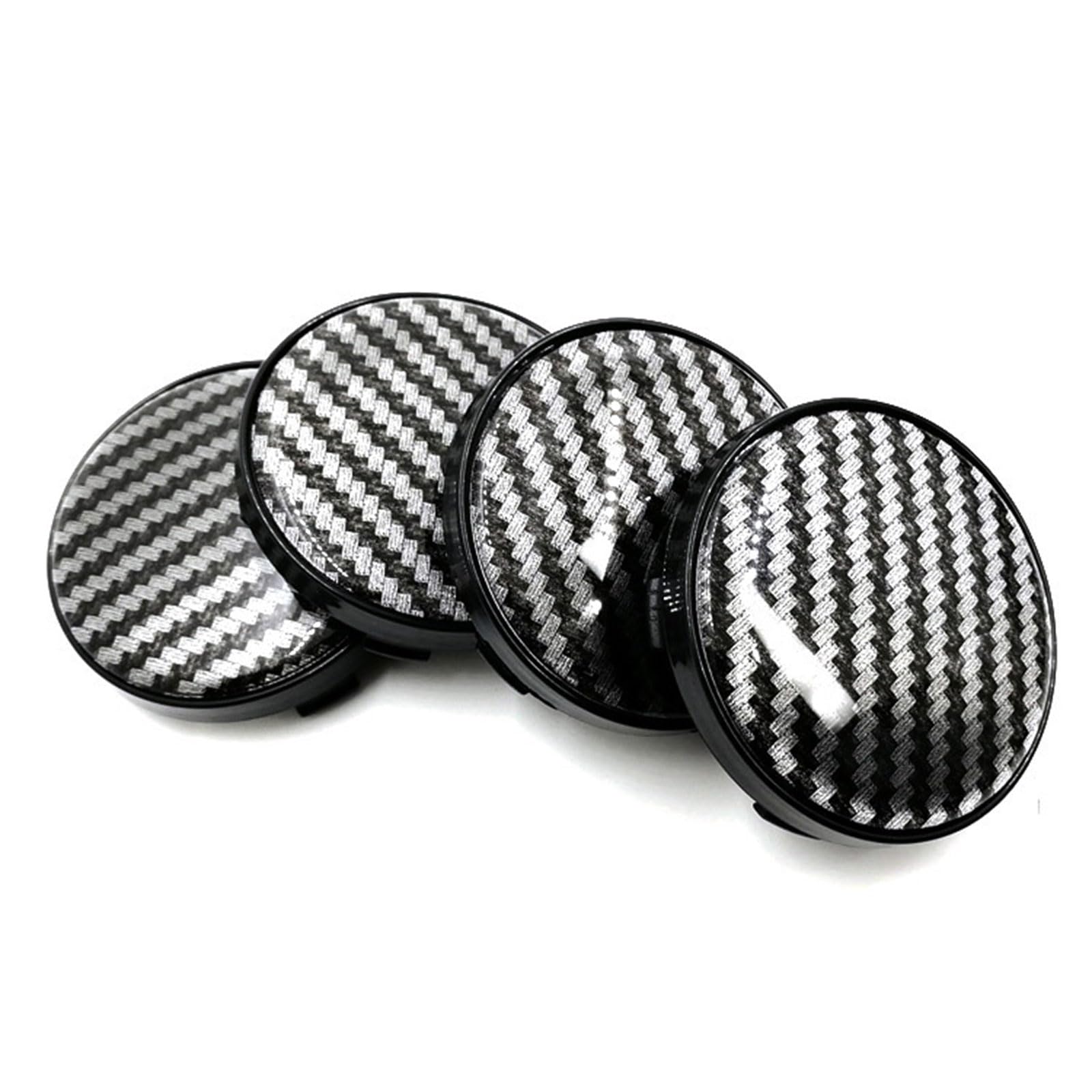 4Pcs Car Hub Centre Caps for VW Polo IV (9N) Hatchback 2001 2002 2003 2004 2005-2009, Universal Dust Proof Rim Protectors Trims Exterior Decoration Accessories,C Black2