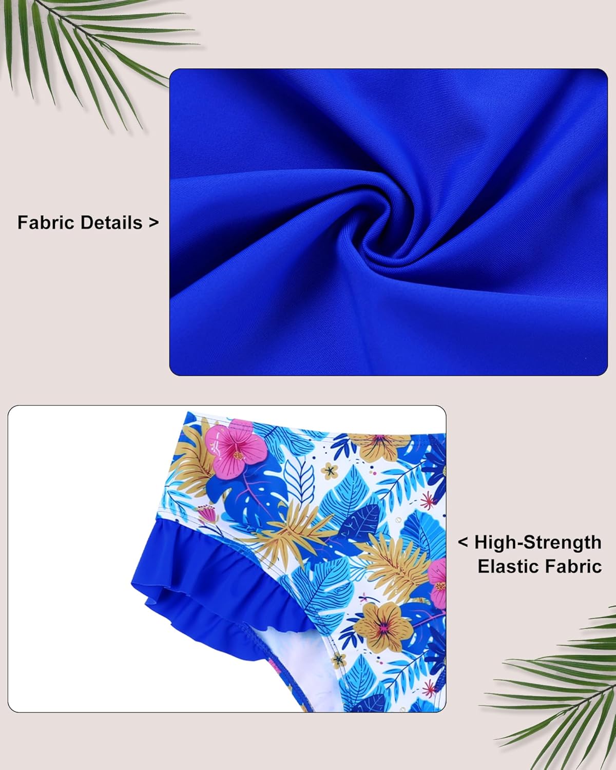 Redair Girls Swimsuit 2 Piece Ruffled Bikini Top with Ruffled Bottom Summer Beach Teen Girl Bathing Suits for 6-14 Years - Image 4