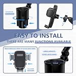 SAMPUSS 2-in-1 Supports de téléphone pour votre voiture Car Cup Holder Support de téléphone de voiture 360° rotation 2-in-1 fonction téléphone de voiture montage avec long bras universel smartphone porte-cupule de voiture détendeur