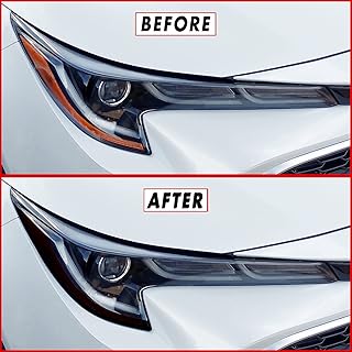 PreCut Vinyl Smoke Tint for 2020-2021 Toyota Corolla Headlight (2. Amber Sidemarker Delete, 20percent Dark Smoke)