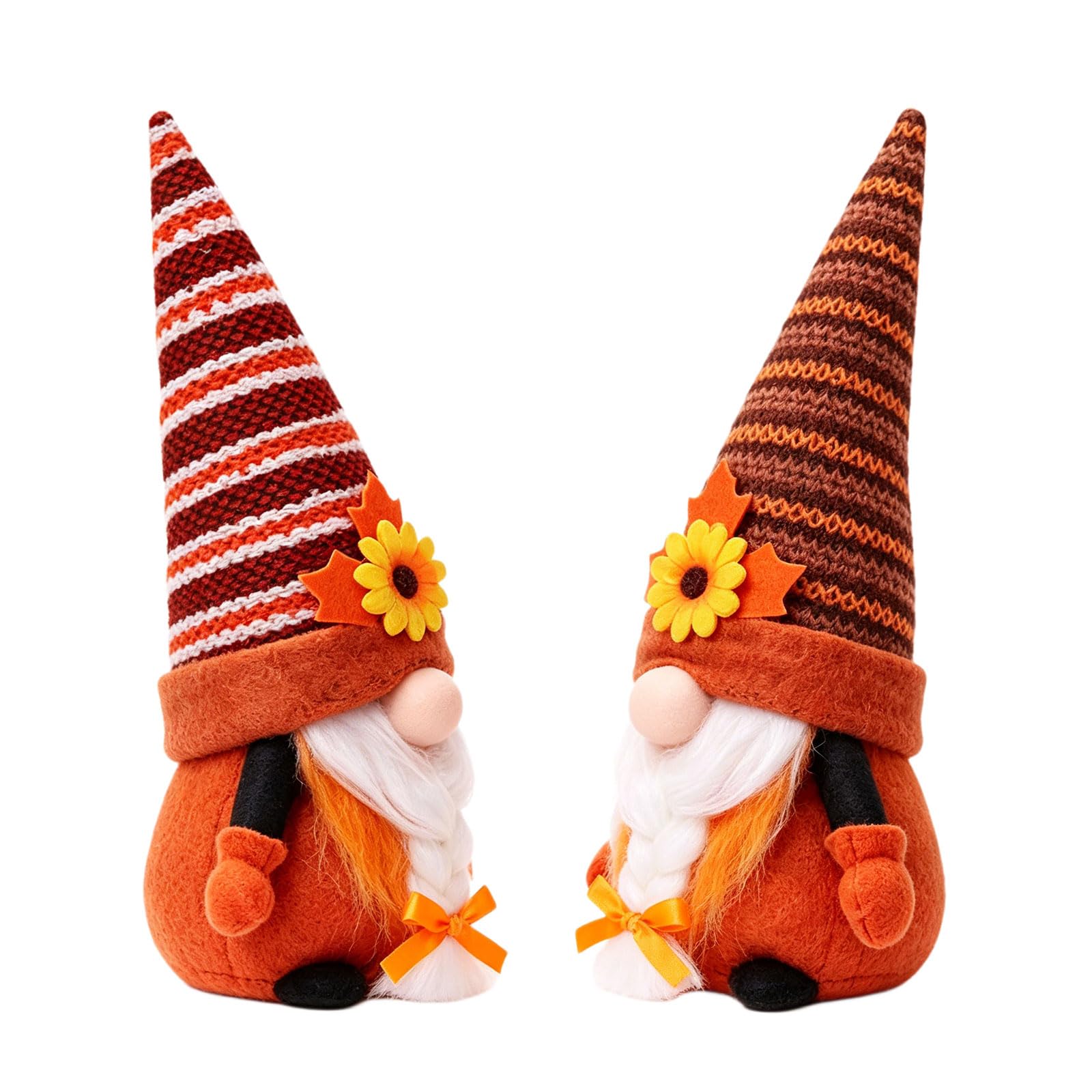 HUANGING 2Pcs Autumn Themed Dwarf Ornament Plush Fall Gnomes Dolls Ornament for Indoor Decoration and Gift Giving Plush Dolls