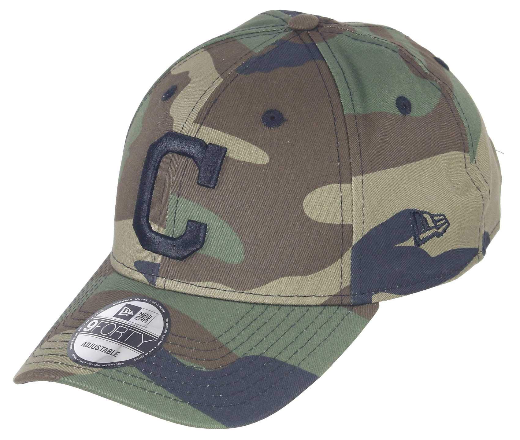 New Era Cleveland Indians 9forty Adjustable Snapback Cap MLB Essential Camo Camouflage/Black - One-Size — image 1