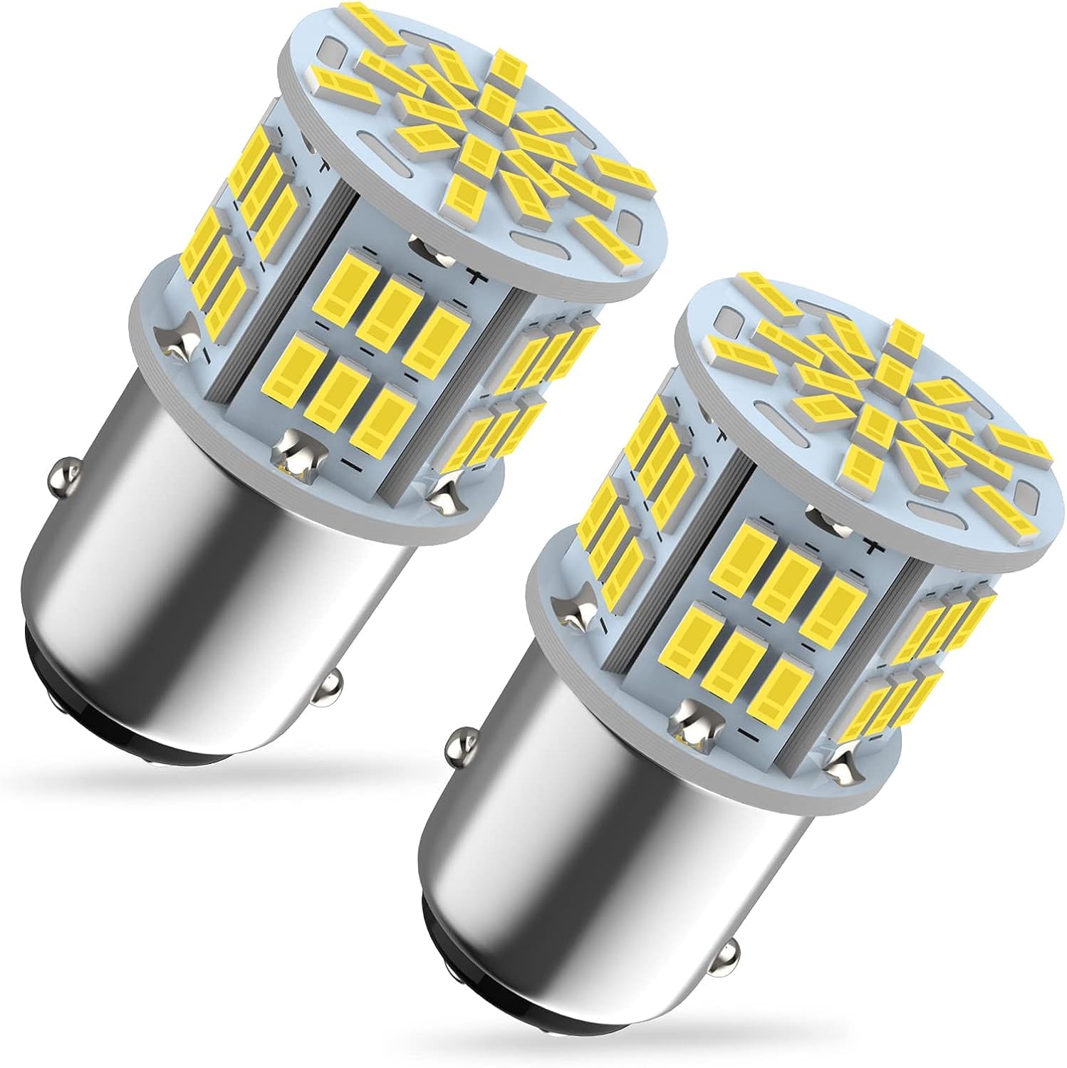 Super jasna żarówka LED 1157 P21/5W, 2800 lumenów 54X 3014 chipset BAY15D 2057 2357 7528 6500k biała żarówka LED do świateł postojowych tylnego hamulca samochodowego Rv, 2 szt
