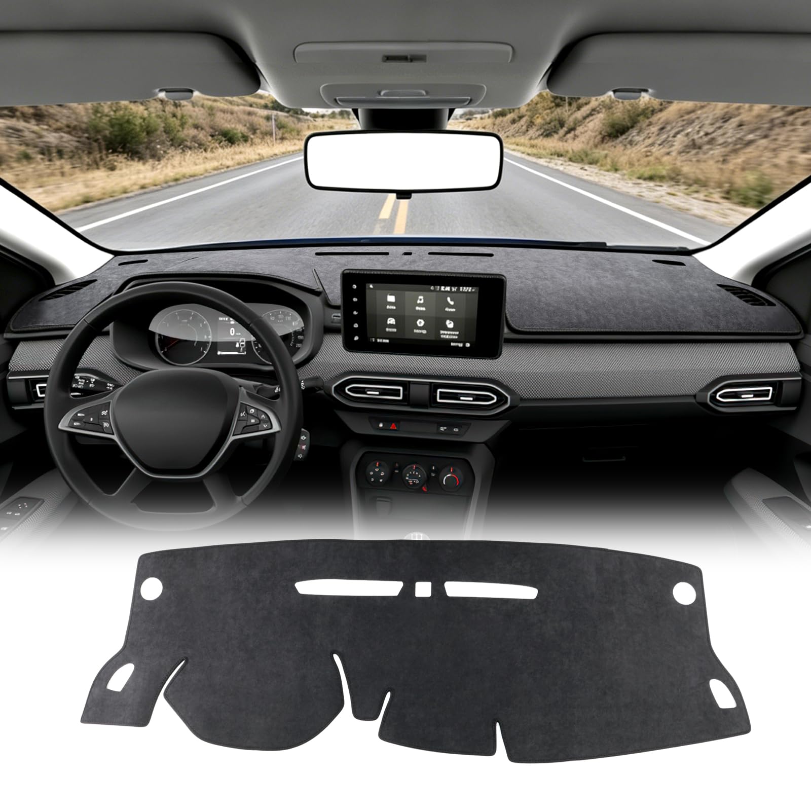 Protector solar para salpicadero de coche para Dacia Sandro Jogger 2021-2026, almohadilla resistente a los arañazos, alfombrilla antideslizante, cubierta de tablero de salpicadero, protector de